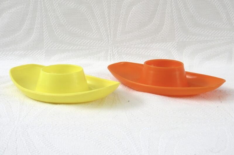 Vintage Arthur Douglas Stacking Egg Cups x2 Boat Shaped 1970s Image