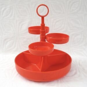 Vintage Dialene Better Maid Snack Tower Red Plastic 70s 80s Image