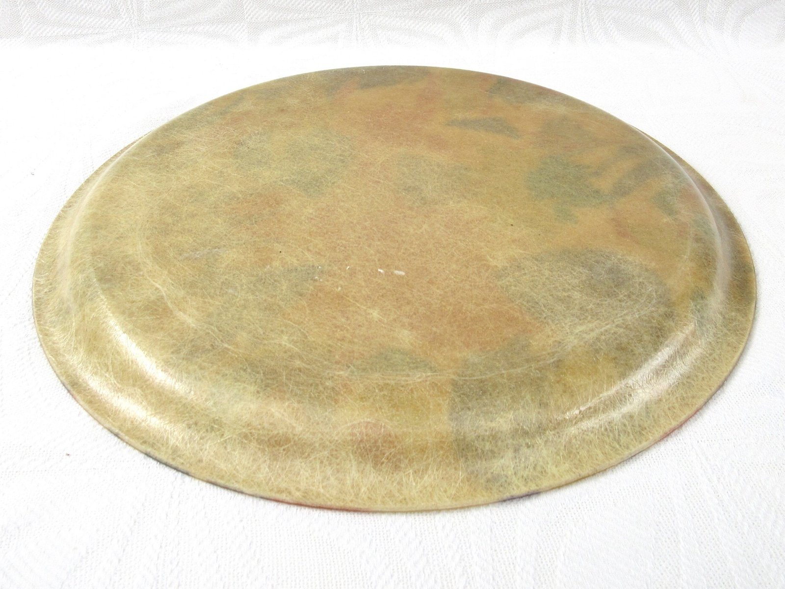 Vintage Fibreglass Round Tray Autumn Leaf Design 1970s - Image 3