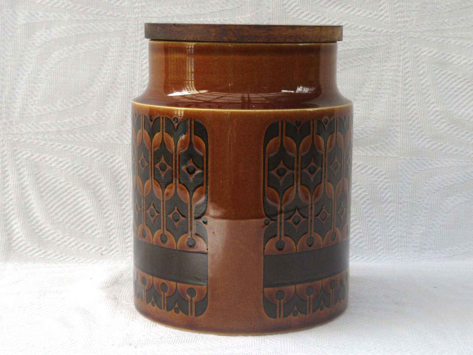 Vintage Hornsea Heirloom Coffee Tall Storage Jar Brown 1970s - Image 2