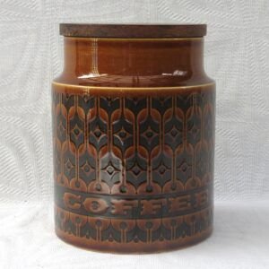 Vintage Hornsea Heirloom Coffee Tall Storage Jar Brown 1970s Image