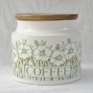 Vintage Hornsea Pottery Fleur Coffee Small Storage Jar 1970s Image