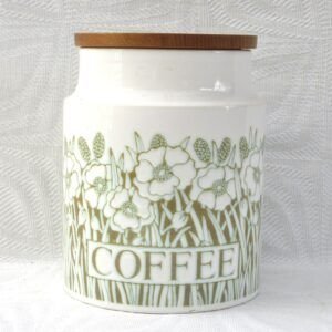 Vintage Hornsea Pottery Fleur Coffee Tall Storage Jar 1970s Image