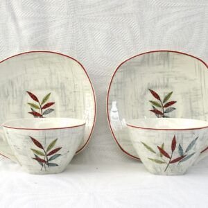 Vintage Midwinter Hawaii x2 Cups Saucers Fashion Shape 50s 60s For Sale