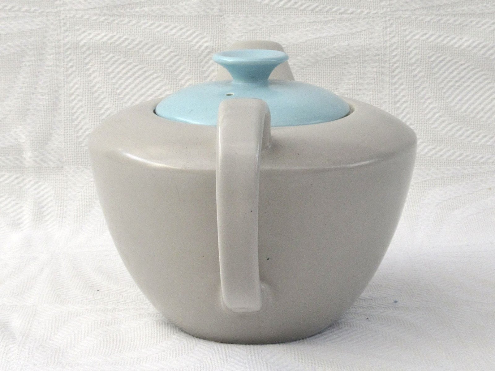 Vintage Poole Pottery Twintone Teapot Small Blue Grey 1960s - Image 6