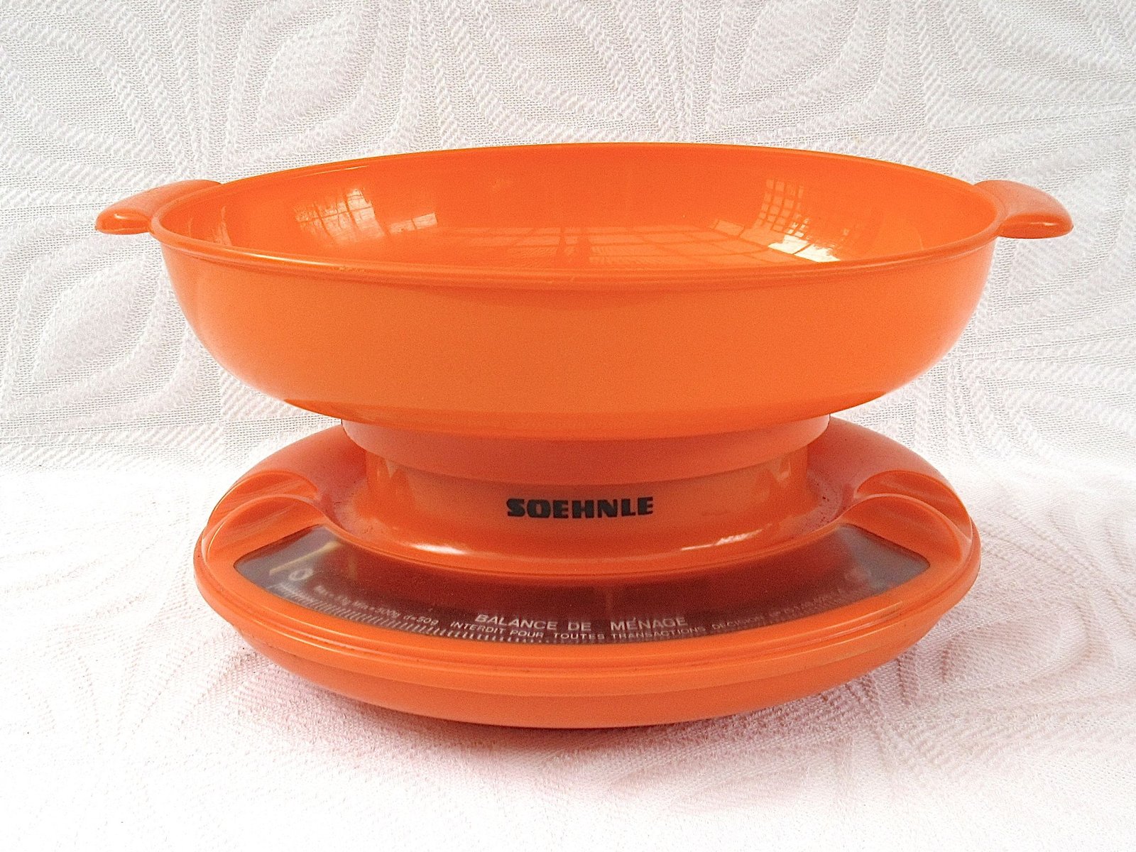 Vintage Soehnle Orange Plastic Culina Kitchen Scales Round 1970s Image