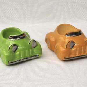 Vintage Honiton Pottery Motor Car x2 Egg Cups 60s 70s Image