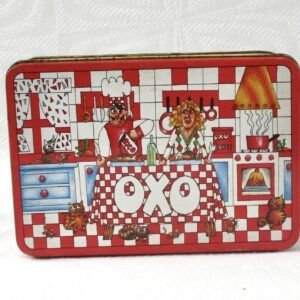 Vintage Oxo Tin Graphic Design Award Chef Gingham 1990 Image