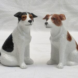 Vintage Quail Ceramics Jack Russell Cruet Salt Pepper Shakers Image
