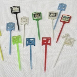 Vintage Plastic Cocktail Sticks Bundle Retro Party Picks Buffet 70s 80s Image