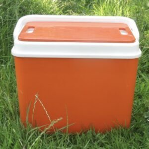 Vintage Coolbox Orange 1970s Campervan Caravan Picnic Image