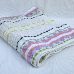 Vintage Multicoloured Towel 60s 70s Beach Bath Shower Image