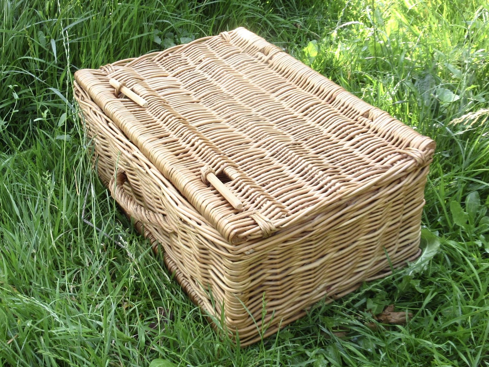 Vintage Wicker Picnic Basket Hamper Storage Display - Image 5