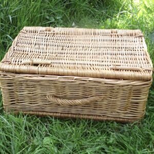 Vintage Wicker Picnic Basket Hamper Storage Display Image