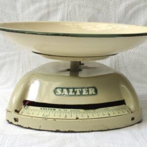 Vintage Salter Kitchen Scales No 54 Cream Green 40s 50s Image