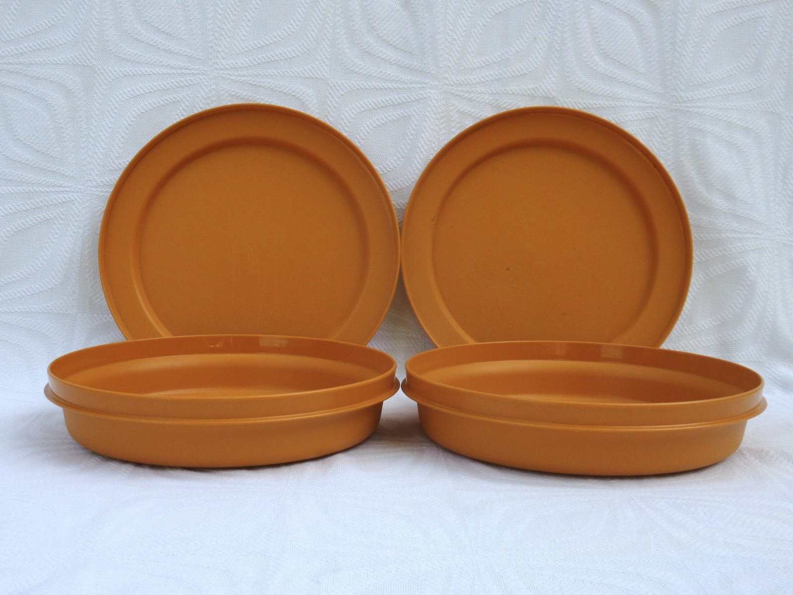 Vintage Tupperware Seal-N-Serve Bowls x4 Orange Yellow 70s 80s - Image 3