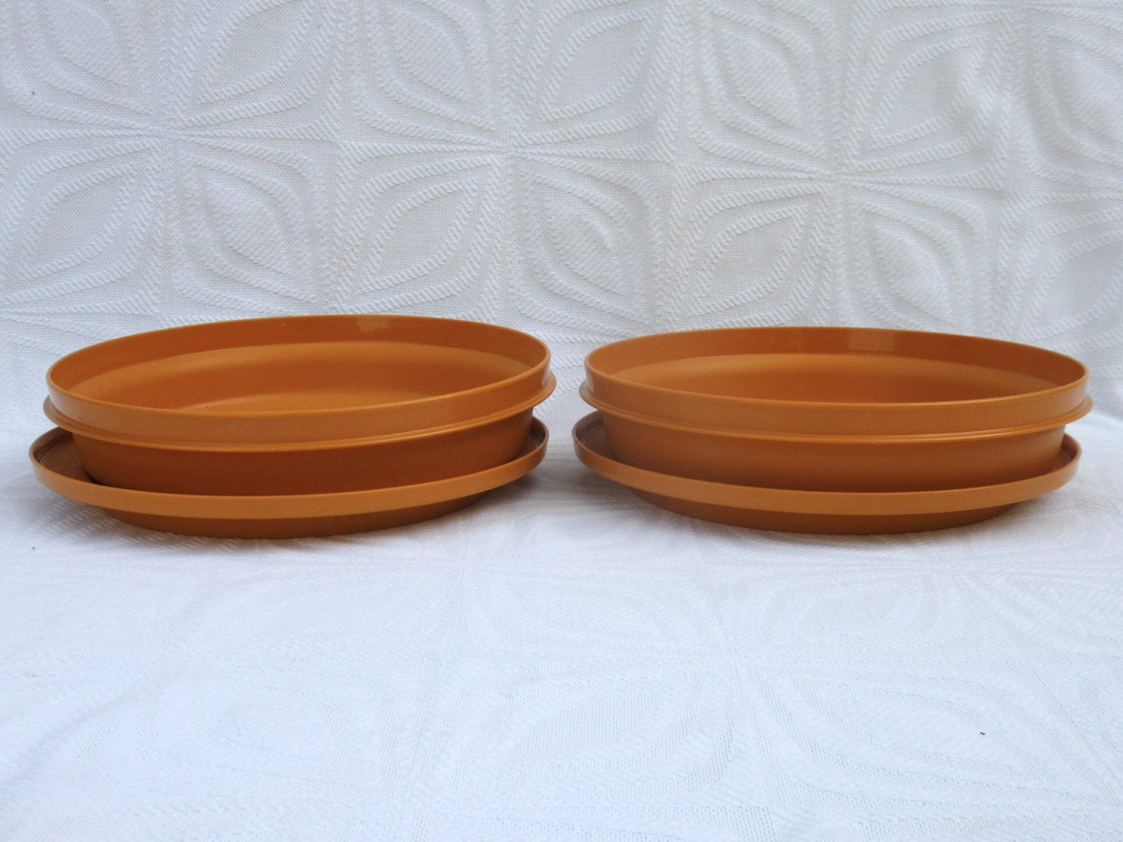 Vintage Tupperware Seal-N-Serve Bowls x4 Orange Yellow 70s 80s - Image 4