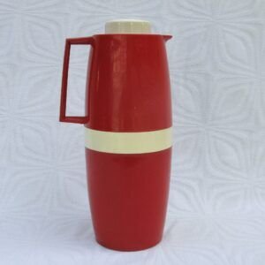 Vintage Vacco Vacuum Flask Red White Campervan 70s 80s Image