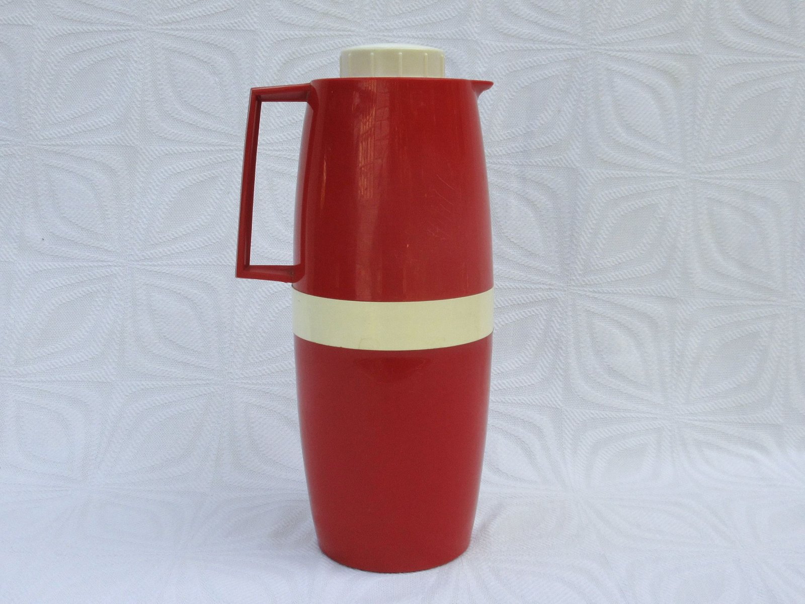Vintage Vacco Vacuum Flask Red White Campervan 70s 80s Image