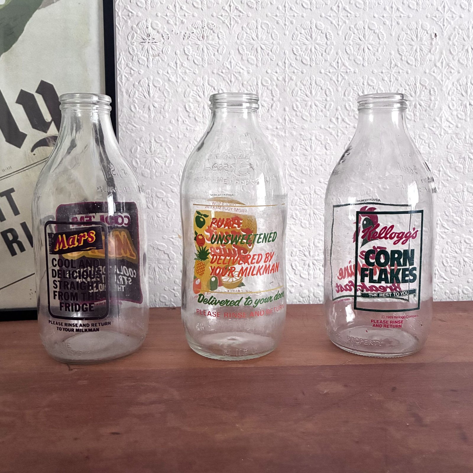 Vintage Advertising Milk Bottles 1980s - Choose Item - Image 2