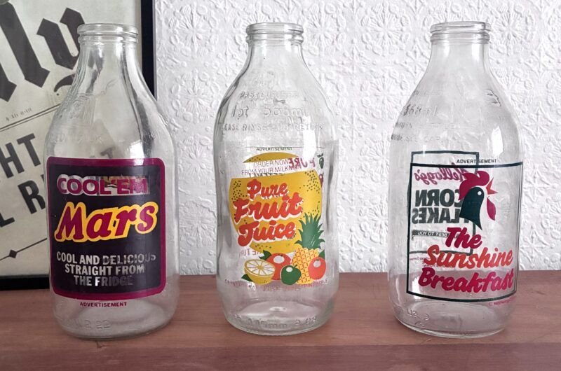 Vintage Advertising Milk Bottles 1980s - Choose Item Image