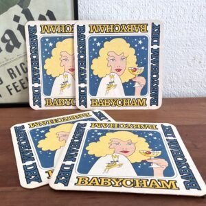 Vintage Babycham Large Coasters Beer Mats 80s Pub Memorabilia Image