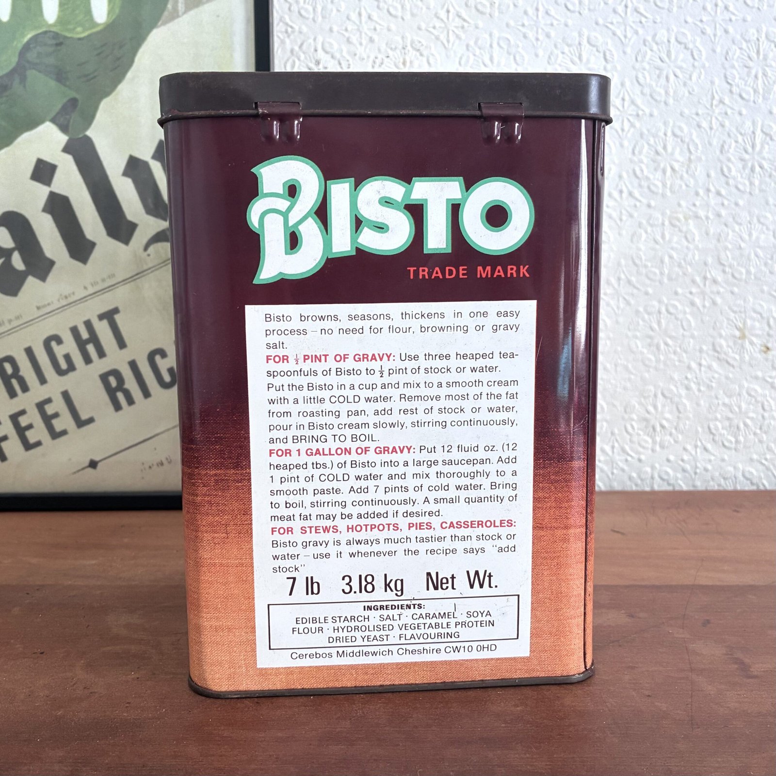 Vintage Bisto Gravy Tin Large 7lb Catering Pack 70s 80s - Image 3