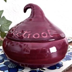 Vintage Ceramic Beetroot Pot with Lid 1970s Image
