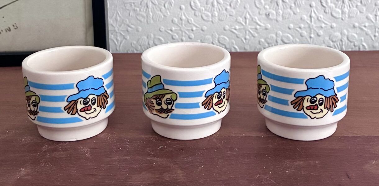 Vintage Hornsea Toffee and Mallow Egg Cups x3 70s 80s For Sale