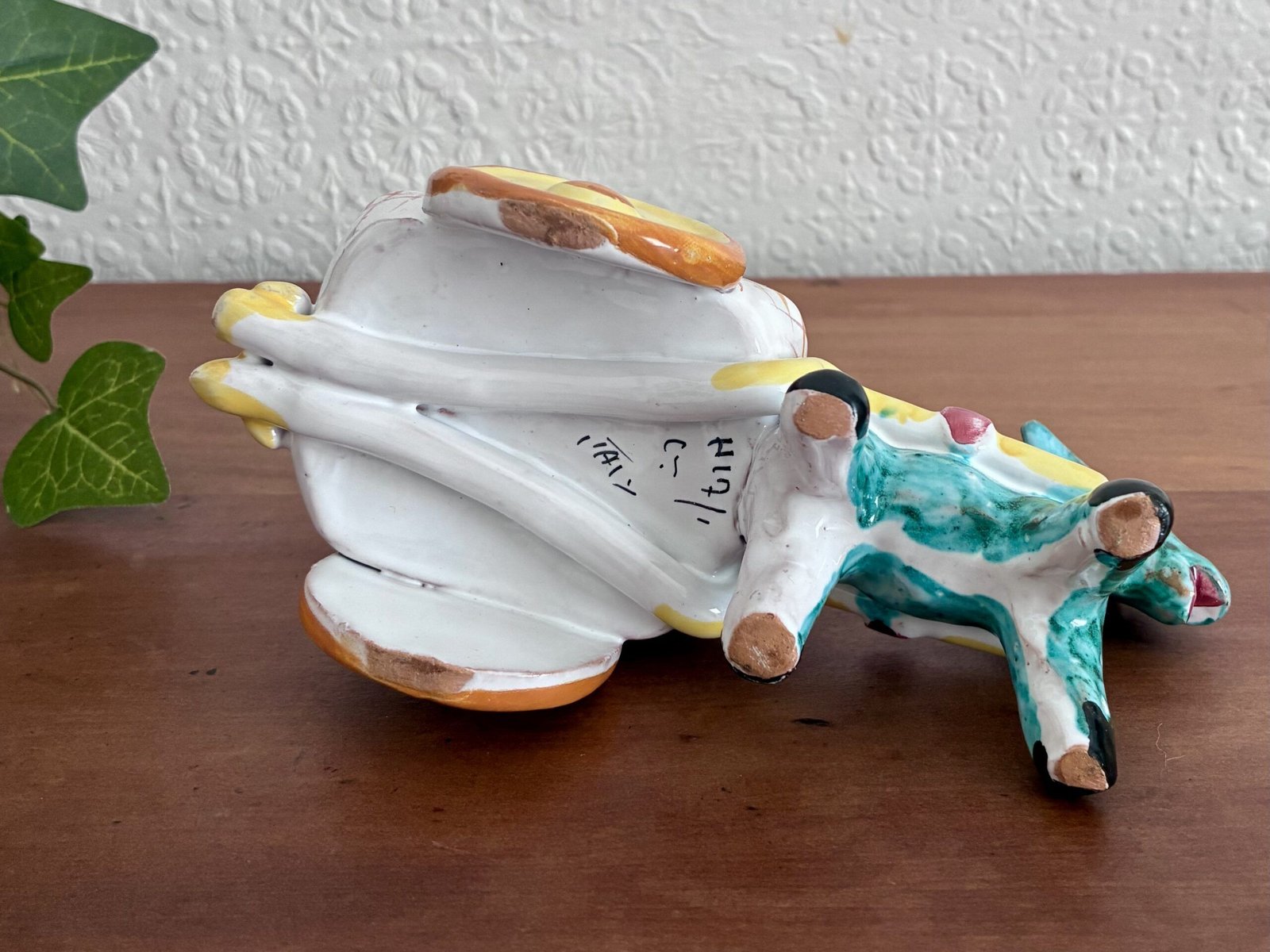 Vintage Kitsch Donkey Cart Ornament Ceramic Italy 60s 70s - Image 3