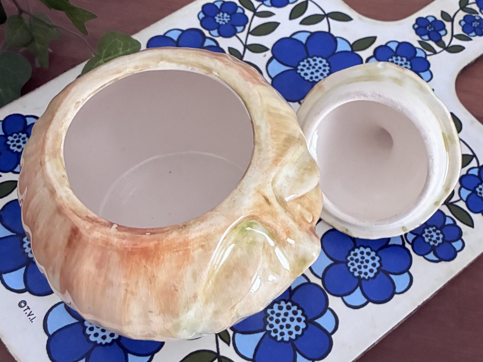 Vintage Ceramic Pickled Onions Face Pot Toni Raymond 1970s - Image 3