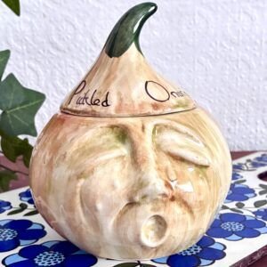 Vintage Ceramic Pickled Onions Face Pot Toni Raymond 1970s Image