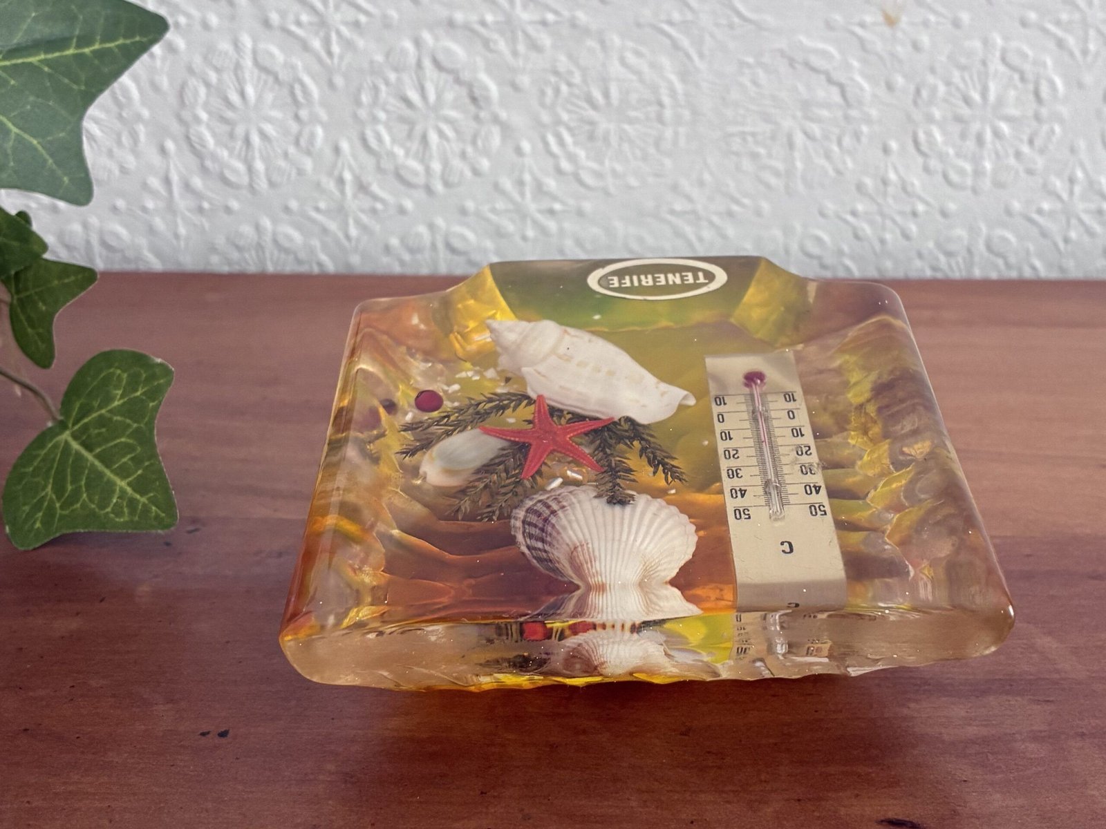 Vintage Lucite Sea Ornament with Thermometer Tenerife 1970s - Image 3