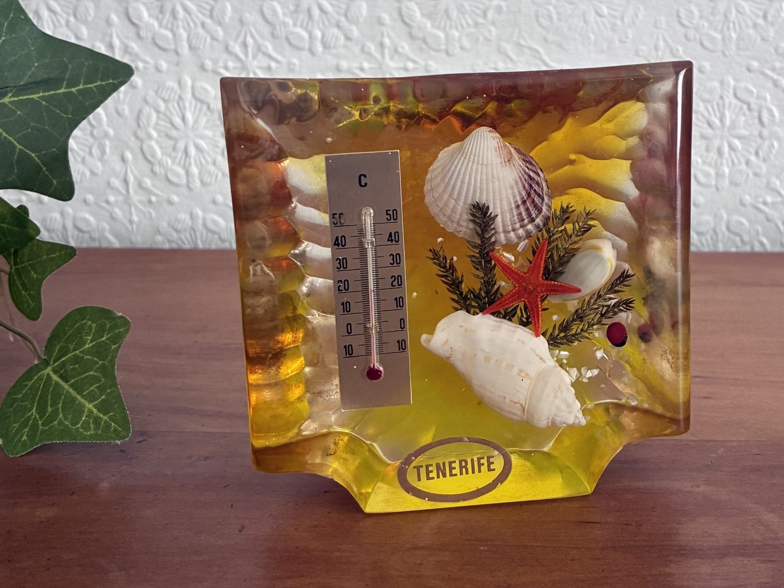 Vintage Lucite Sea Ornament with Thermometer Tenerife 1970s - Image 5