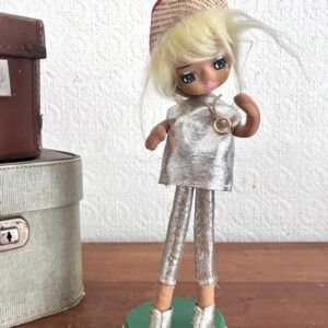 Vintage Bradley Pose Doll Big Eyes Silver Mod Outfit 1960s Image