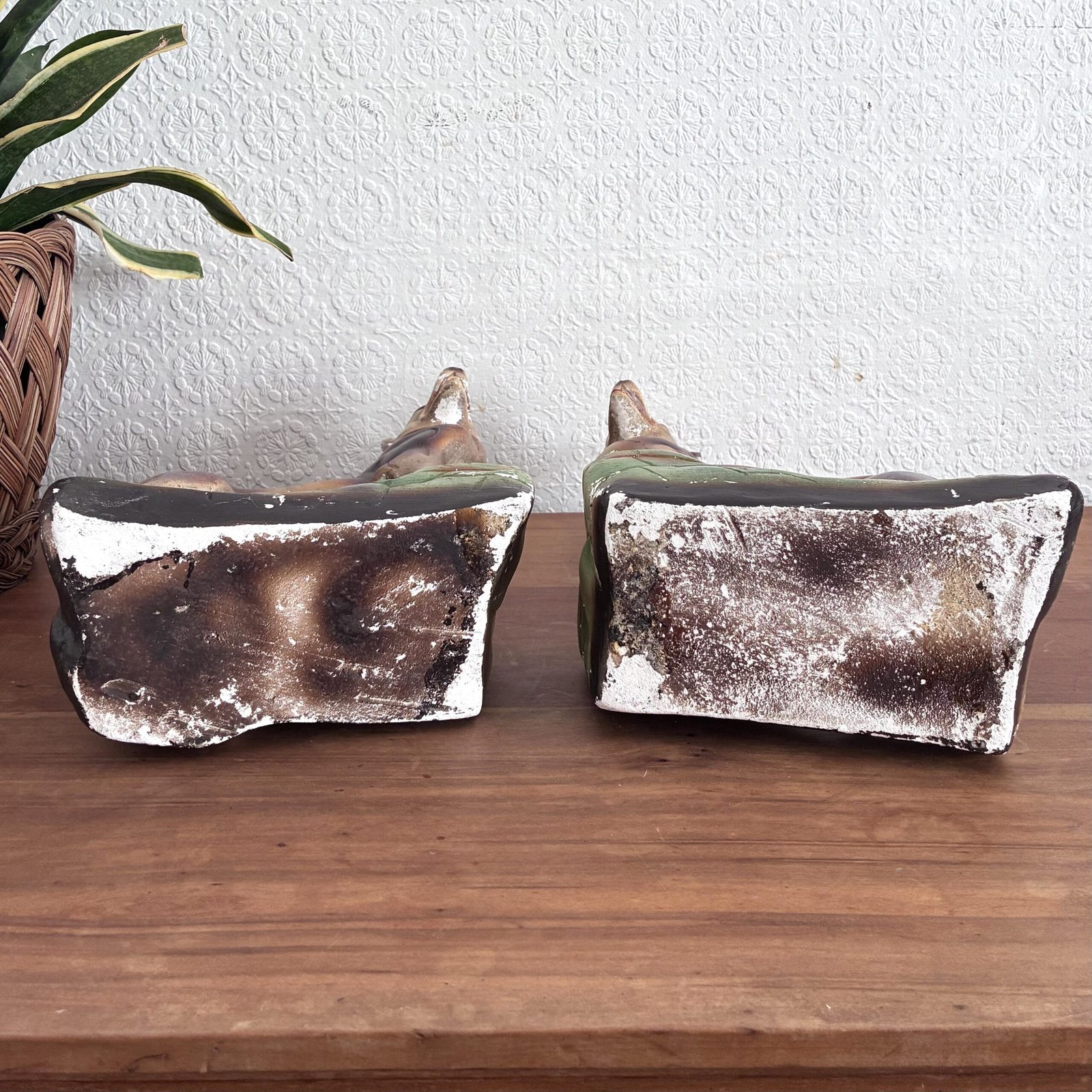 Vintage Chalkware German Shepherd Alsatian Dogs Pair 30s 40s - Image 6
