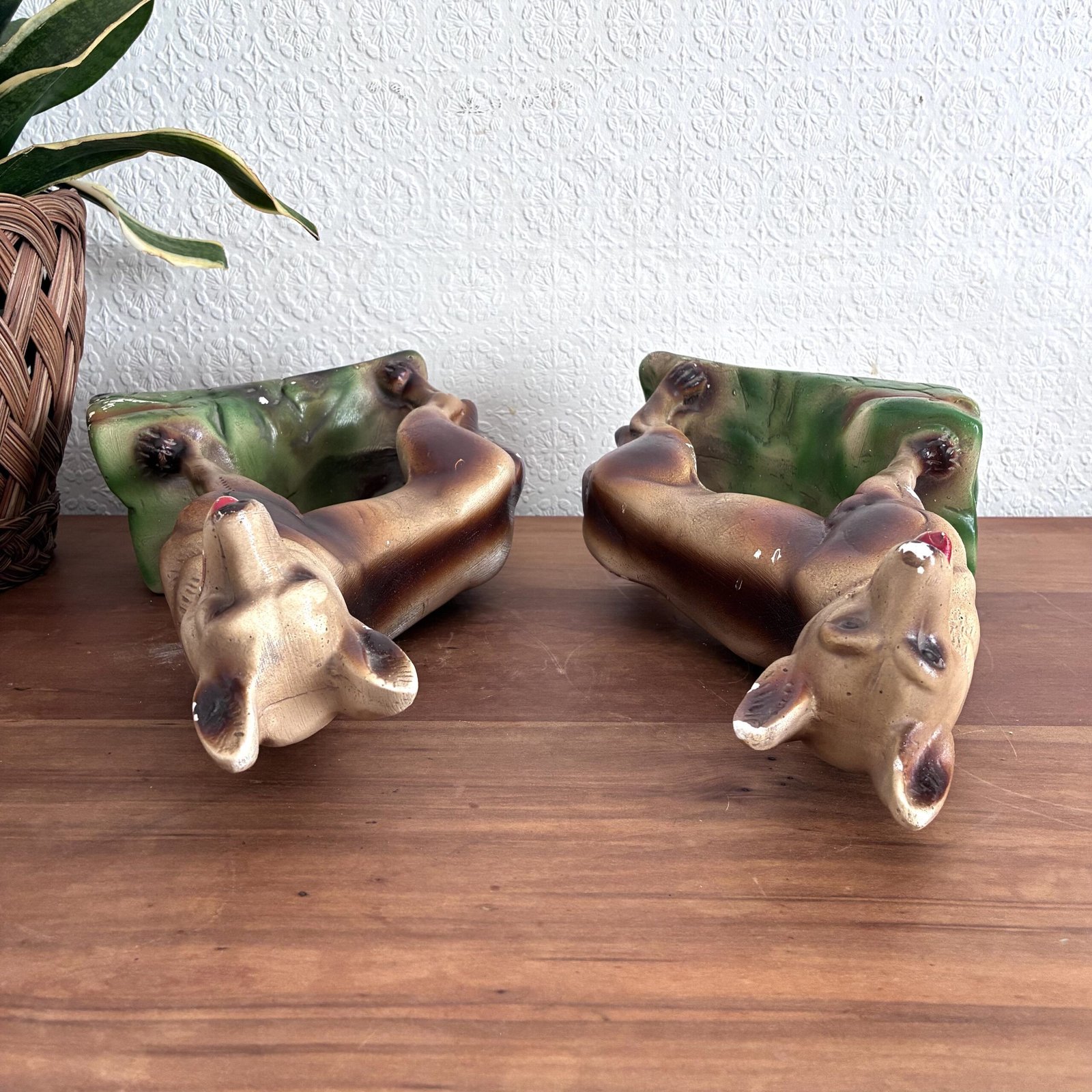 Vintage Chalkware German Shepherd Alsatian Dogs Pair 30s 40s - Image 5