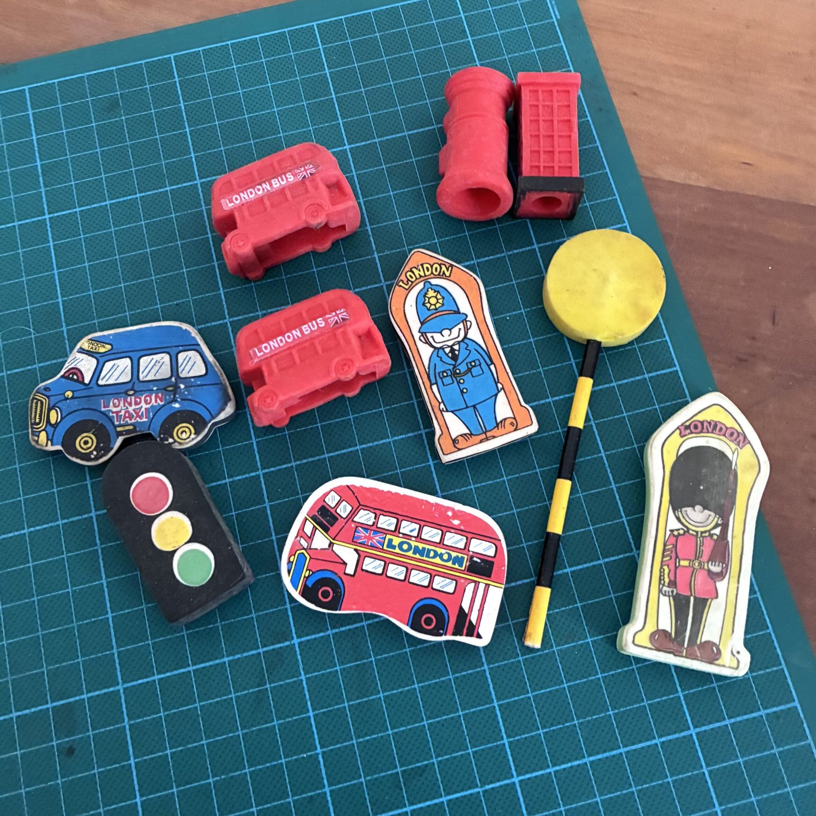 Vintage Collectable Novelty Erasers Bundle London Britain 1980s - Image 2