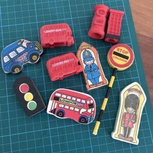 Vintage Collectable Novelty Erasers Bundle London Britain 1980s Image