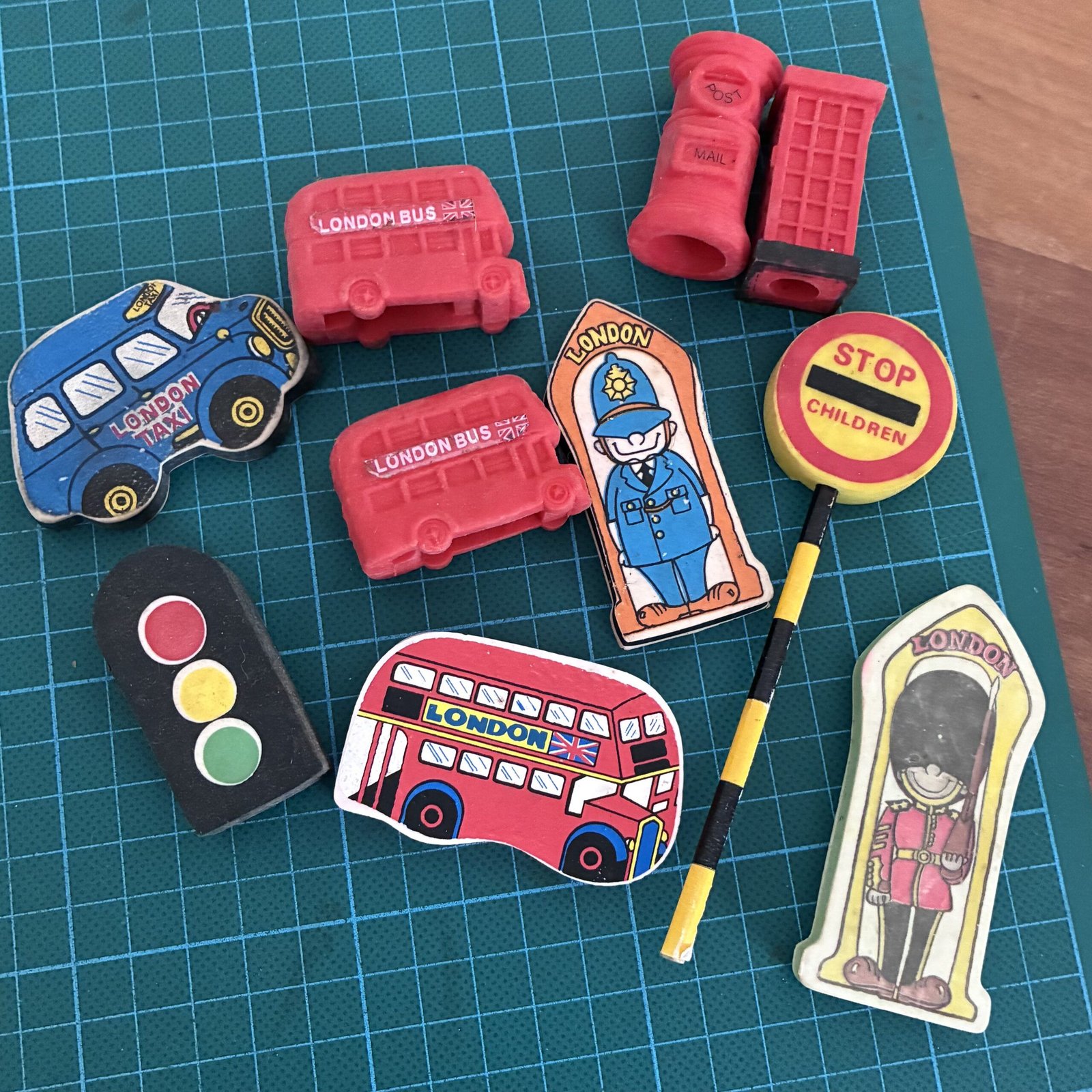 Vintage Collectable Novelty Erasers Bundle London Britain 1980s Image