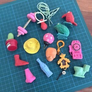 Vintage Collectable Novelty Erasers Quirky Bundle x14 1980s Image