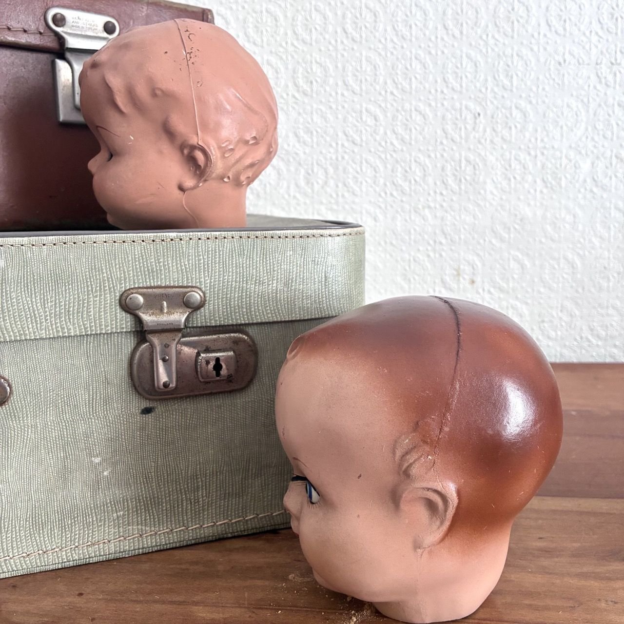 Vintage Composition Baby Dolls Heads Creepy Halloween - Choose Item - Image 4