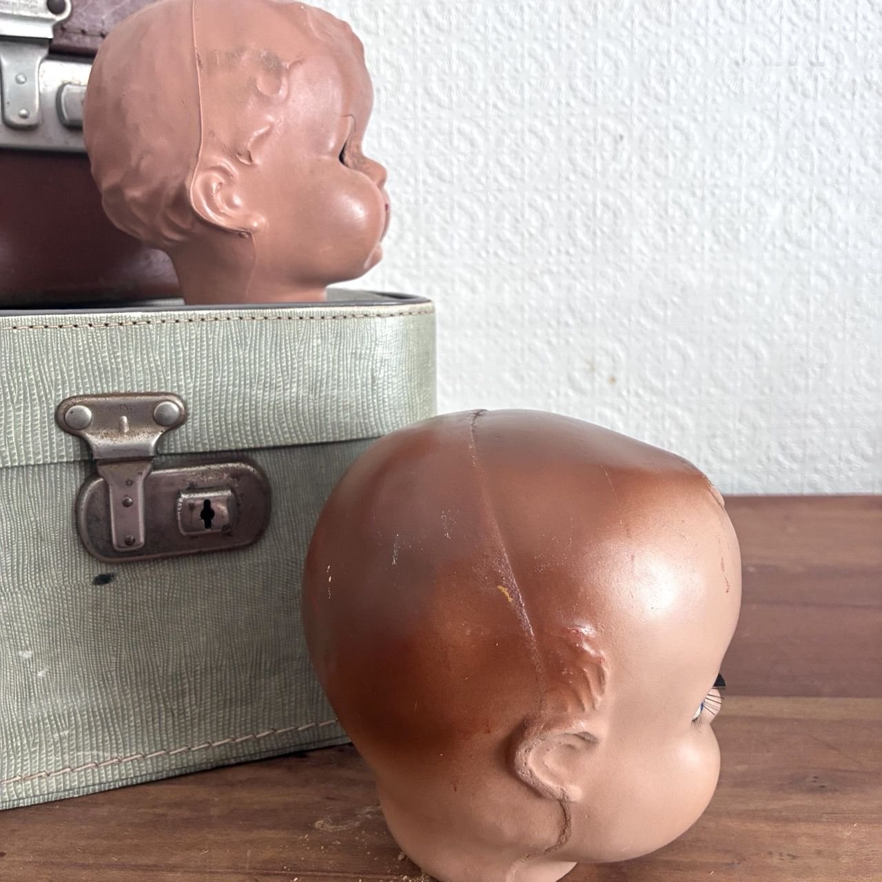Vintage Composition Baby Dolls Heads Creepy Halloween - Choose Item - Image 2