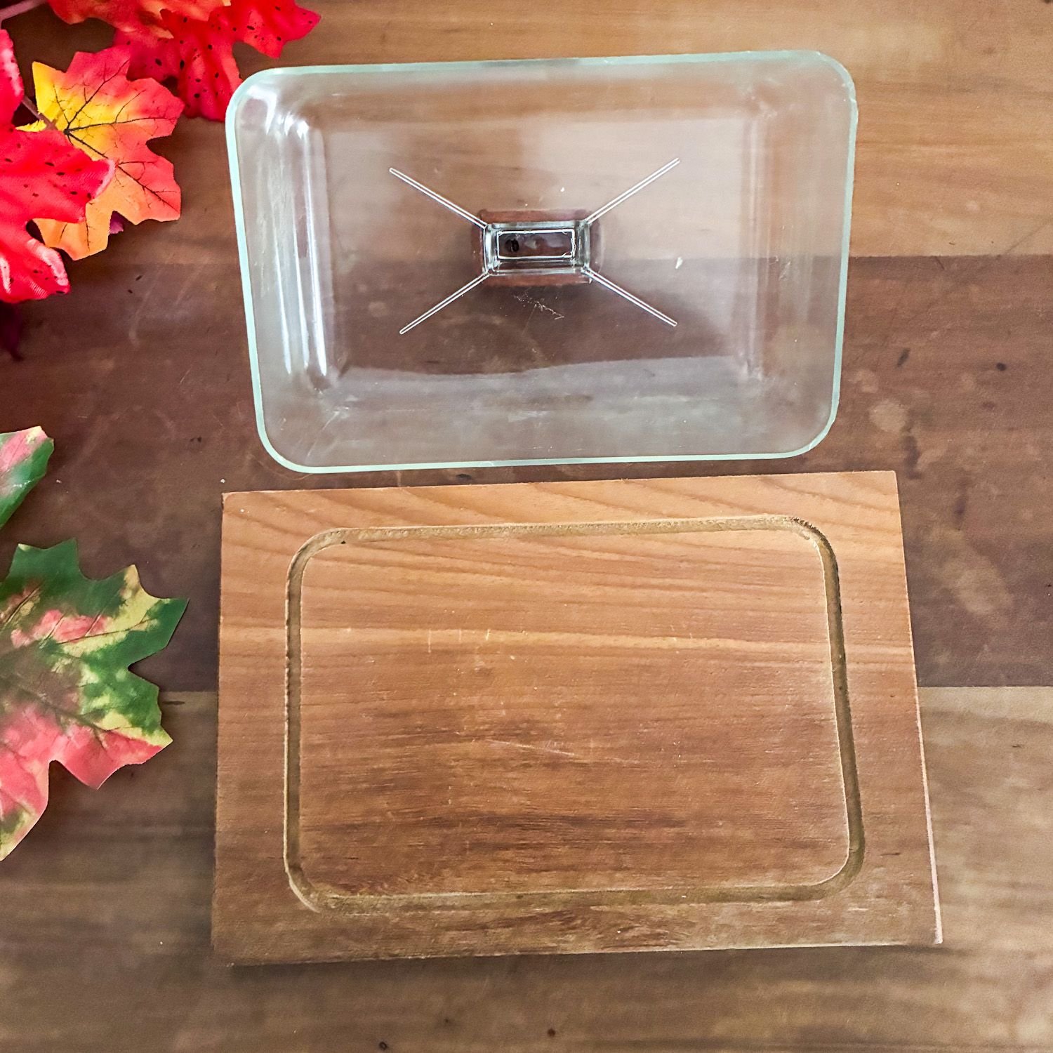 Vintage Danish Modern Teak Plastic Butter Dish 1970s - Image 5