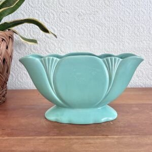 Vintage Dartmouth Aqua Blue Art Deco Style Planter Mantel Vase 1950s Image