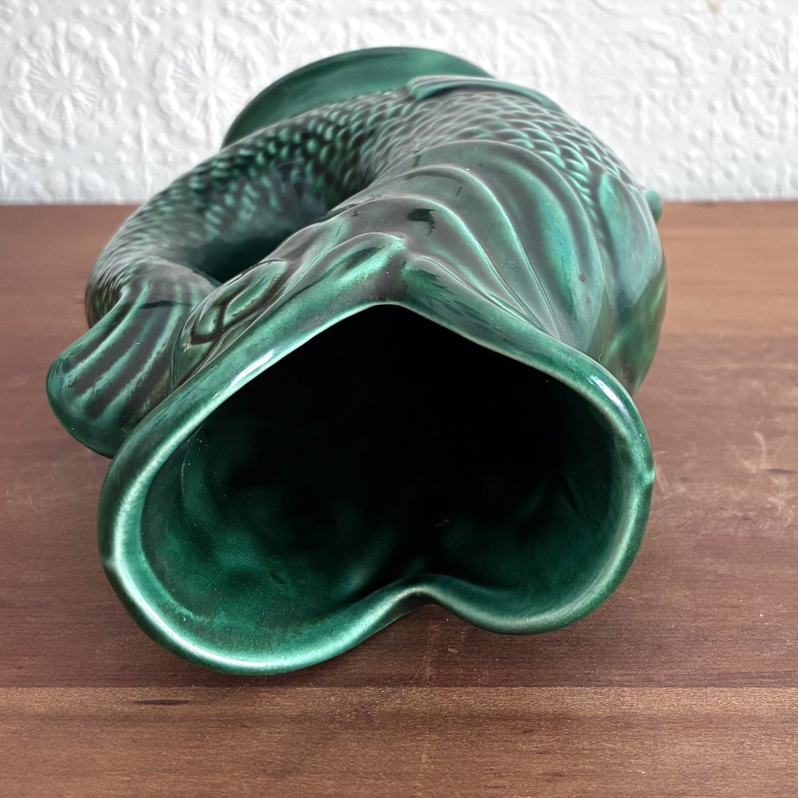 Vintage Fish Glug Jug Dartmouth Pottery Green 7 Inch 50s 60s - Image 6