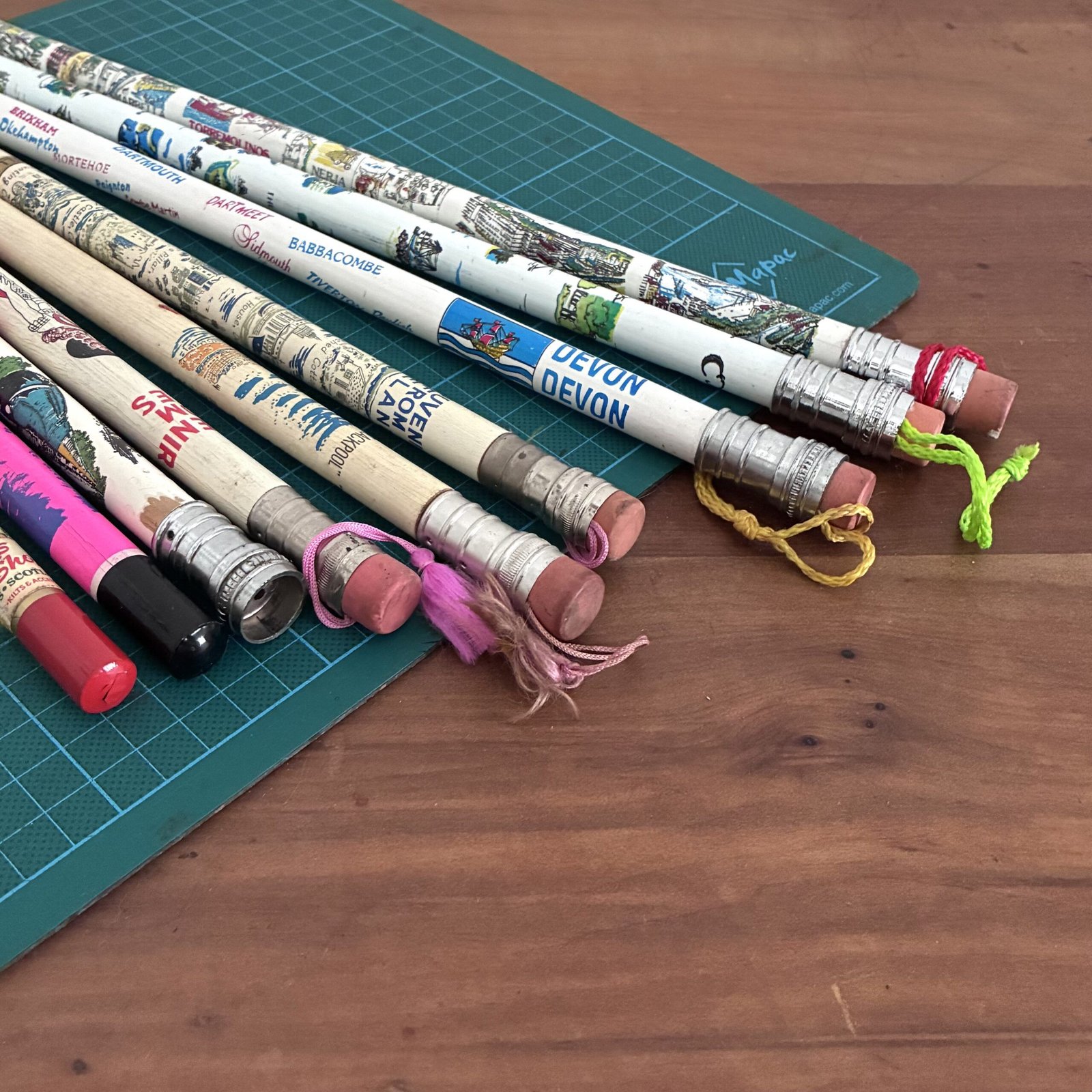 Vintage Giant Novelty Holiday Souvenir Pencils Bundle 70s 80s Image