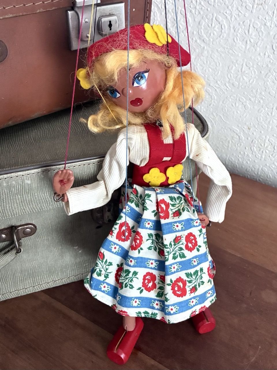 Vintage Pelham Puppet Tyrolean Girl Mitzi Boxed 1950s Image