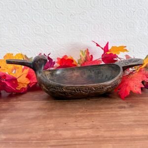 Vintage Scandinavian Hand Carved Wooden Ale Bowl 1970s Image