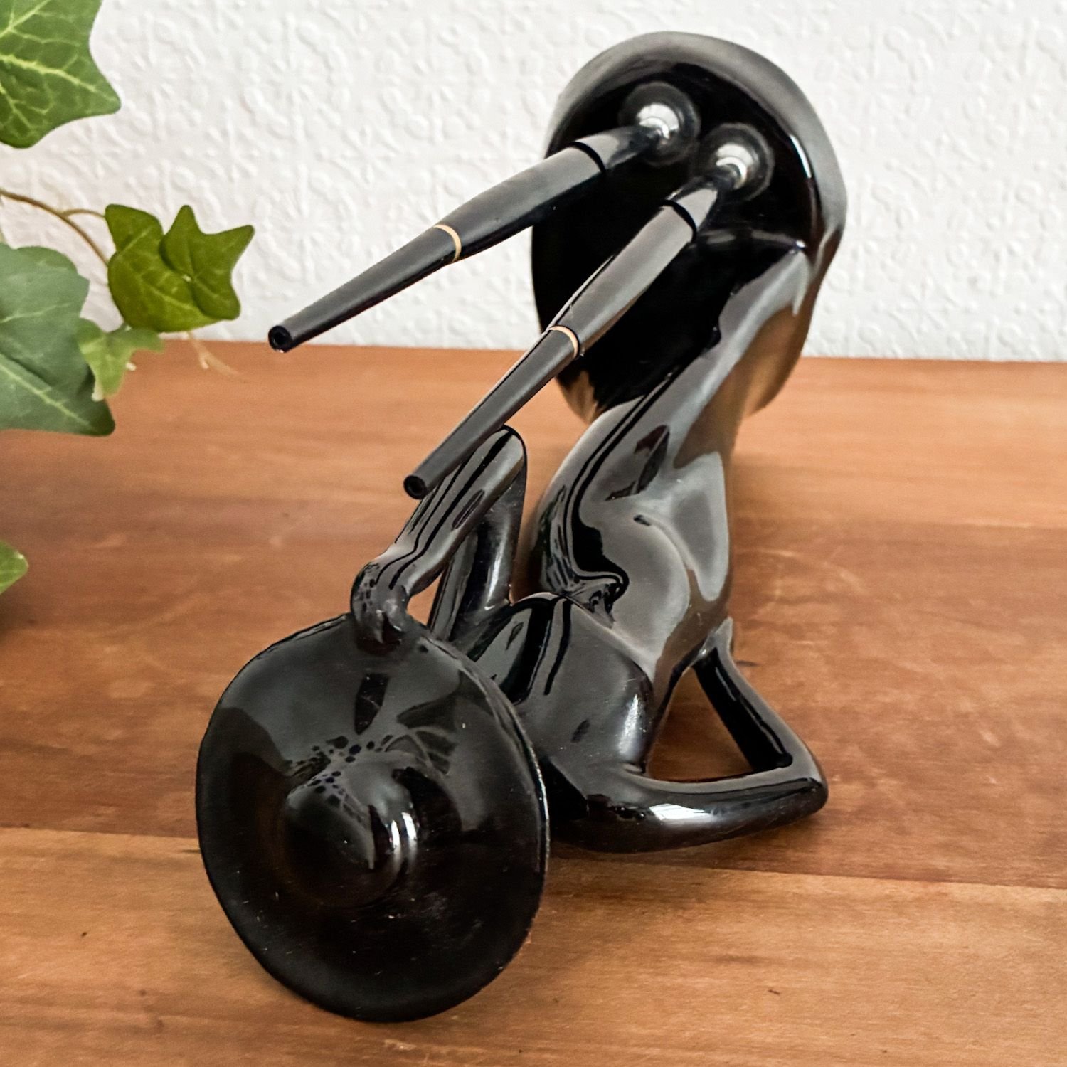 Vintage Ceramic Art Deco Lady Desktop Pen Holder 1980s - Image 3